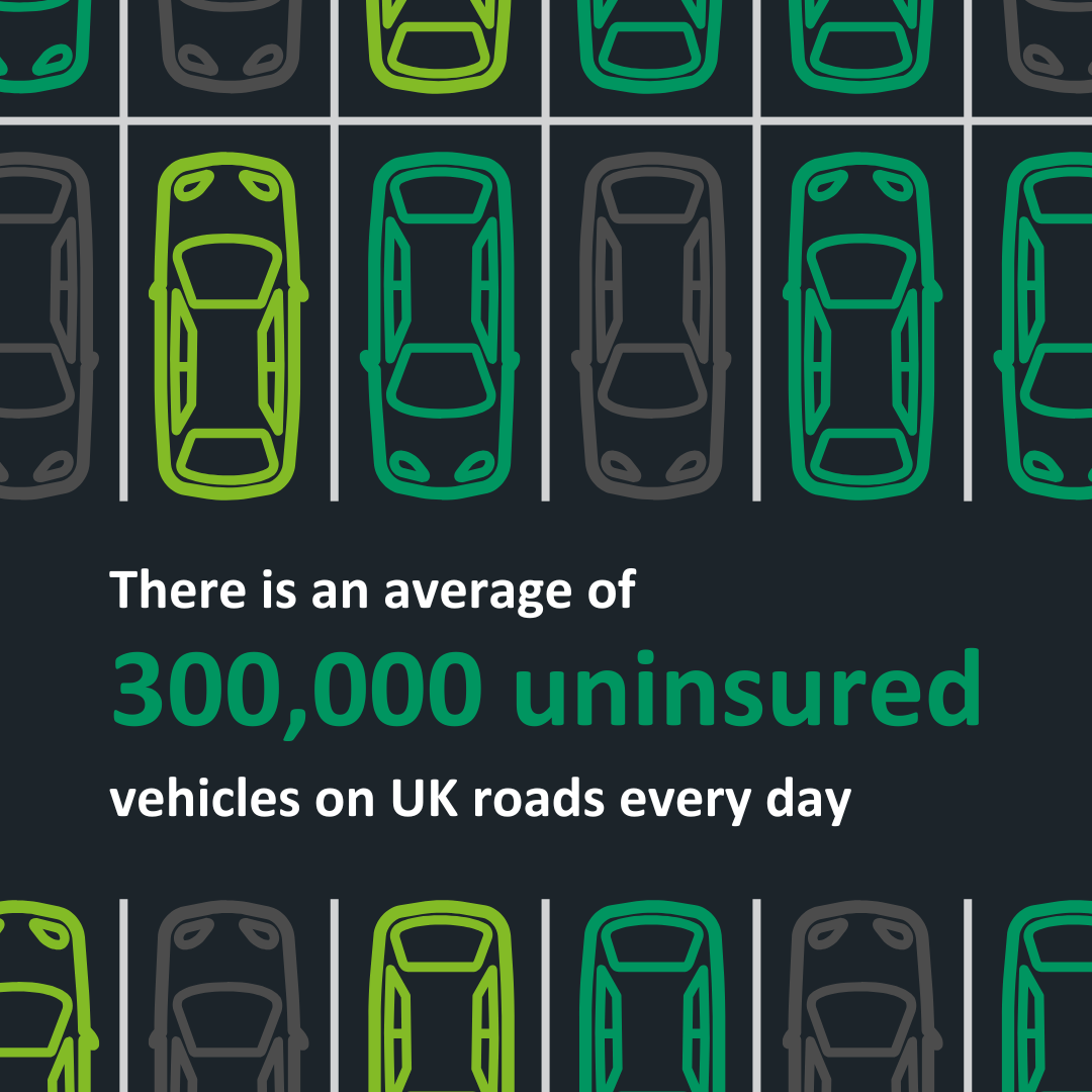 There is an average of 300,000 uninsured vehicles on UK roads every day